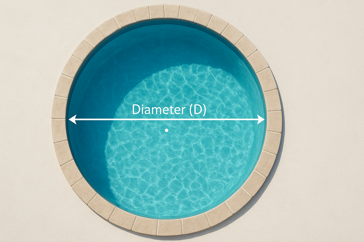 Round pool measuring diagram